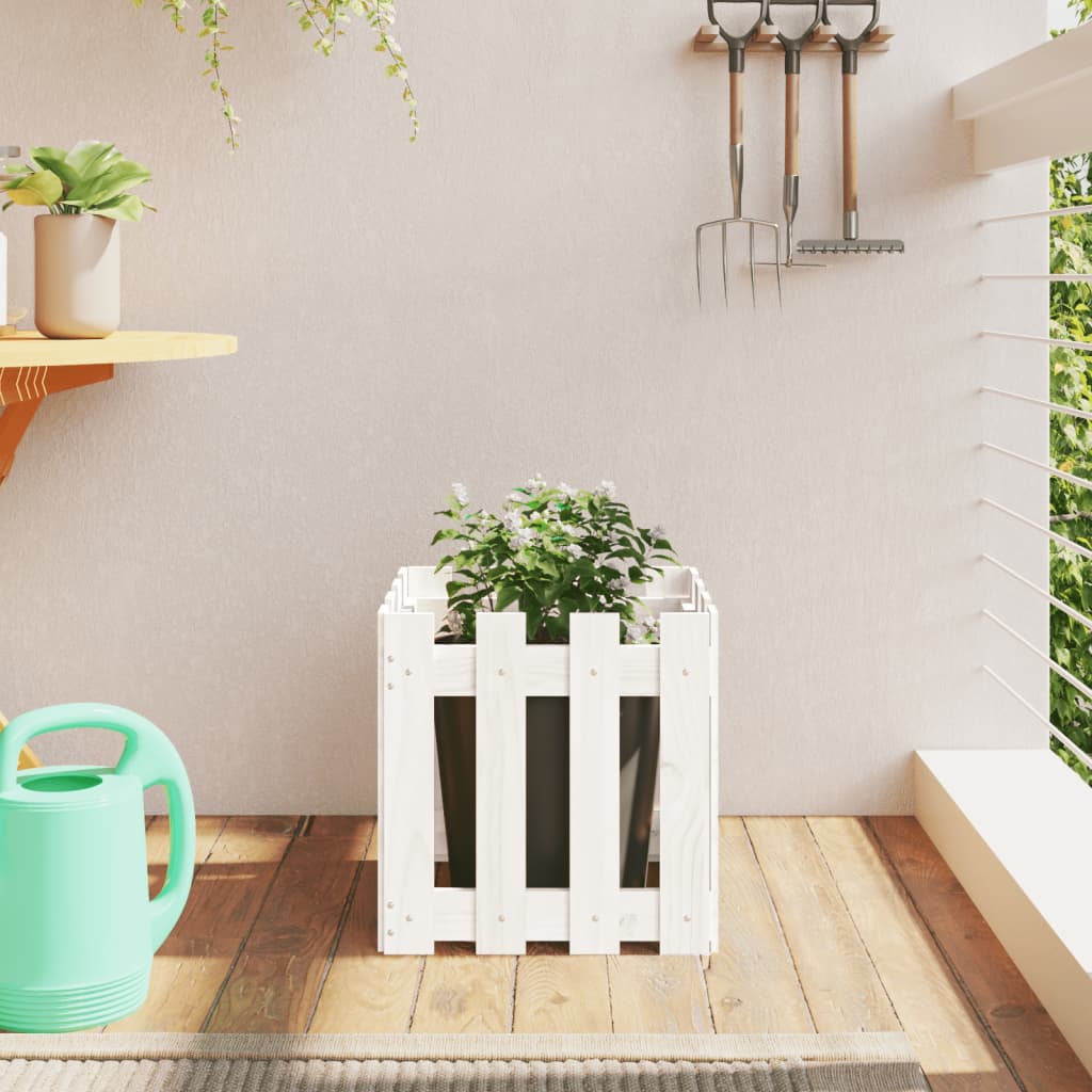 Garden Planter With Fence Design Solid Wood Douglas
