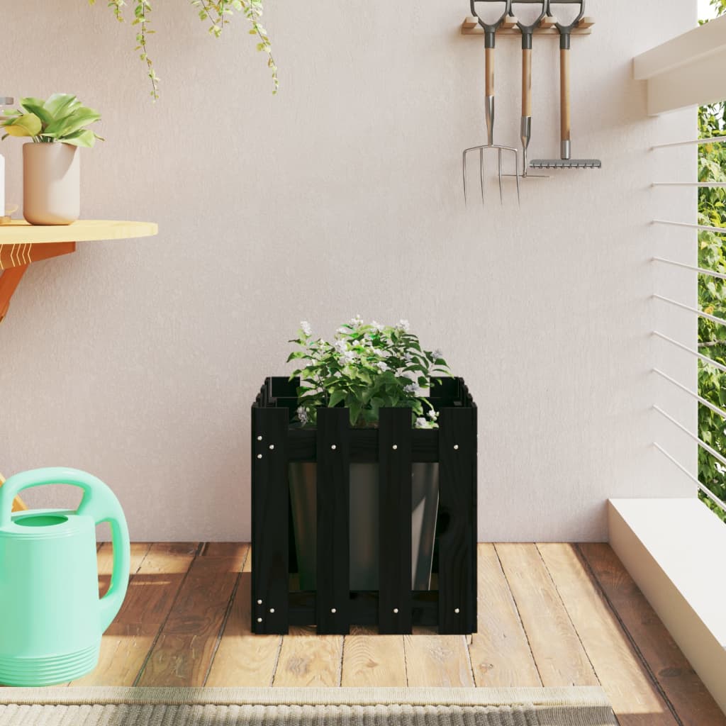 Garden Planter With Fence Design Solid Wood Douglas