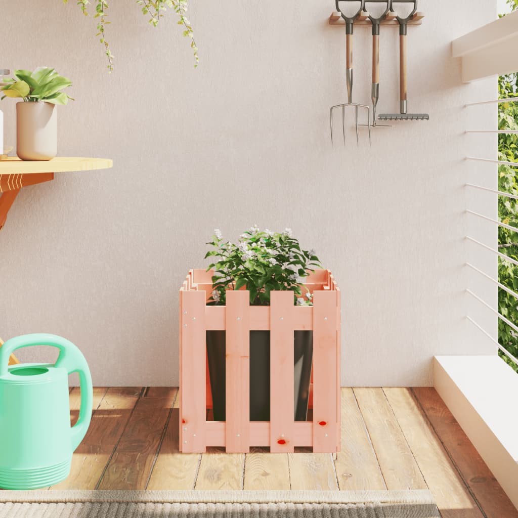 Garden Planter With Fence Design Solid Wood Douglas