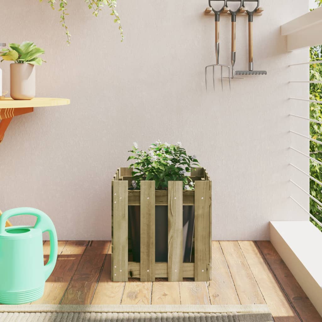 Garden Planter With Fence Design Solid Wood Douglas