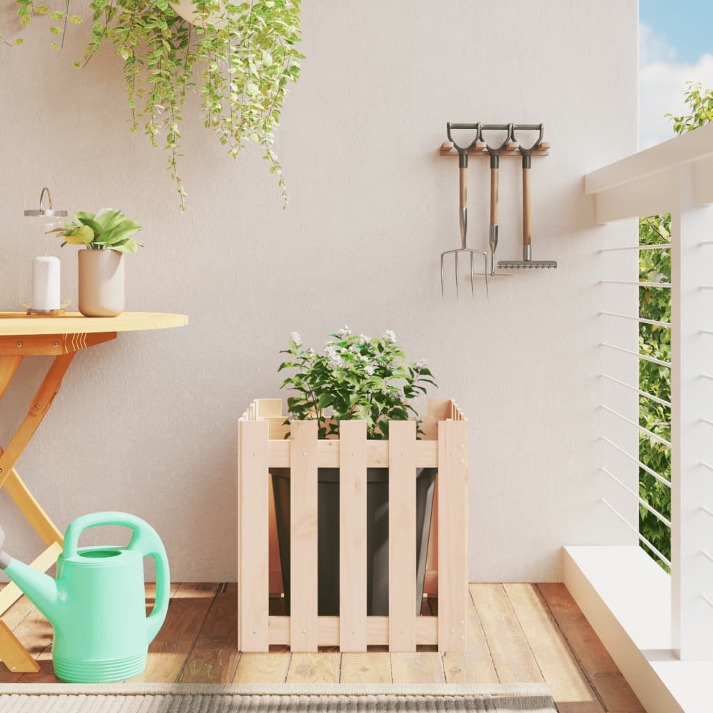Garden Planter With Fence Design Solid Wood Douglas