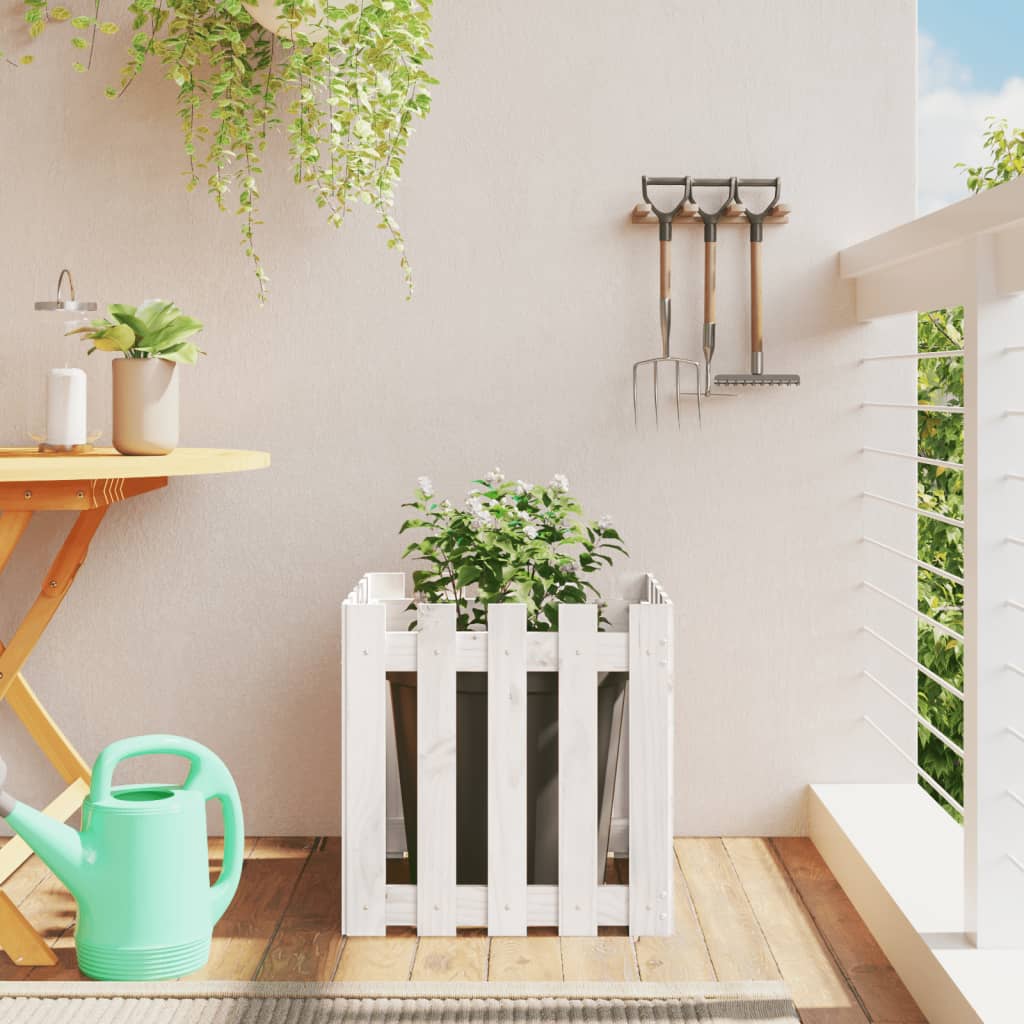 Garden Planter With Fence Design Solid Wood Douglas