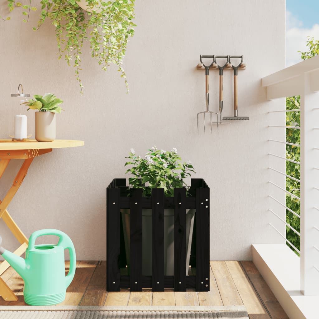 Garden Planter With Fence Design Solid Wood Douglas