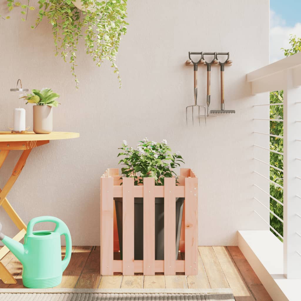 Garden Planter With Fence Design Solid Wood Douglas