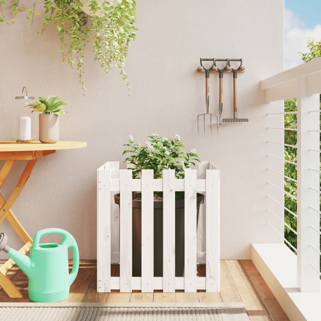 Garden Planter With Fence Design Solid Wood Douglas
