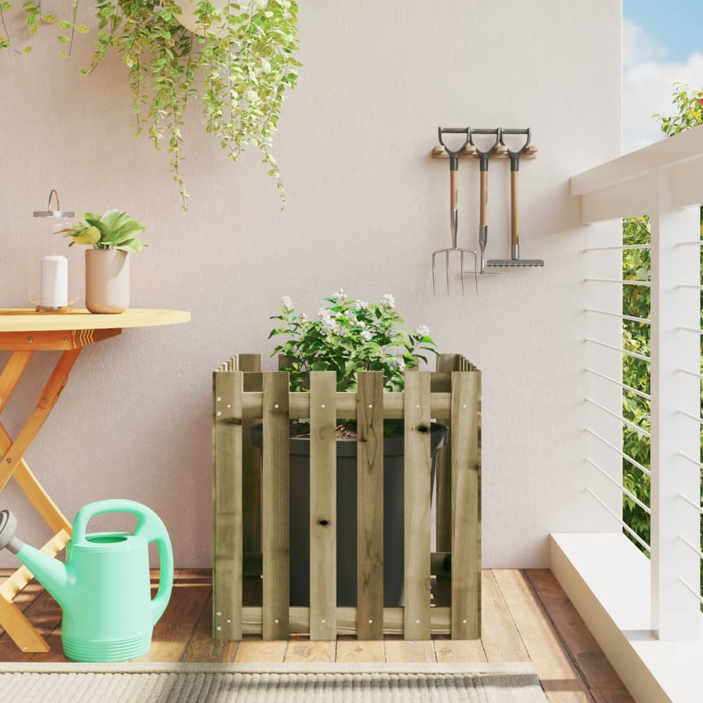 Garden Planter With Fence Design Solid Wood Douglas