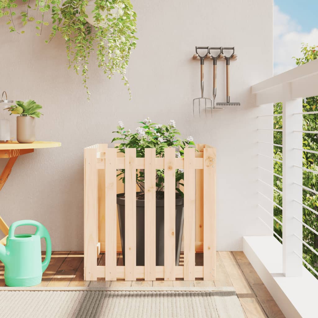 Garden Planter With Fence Design Solid Wood Douglas