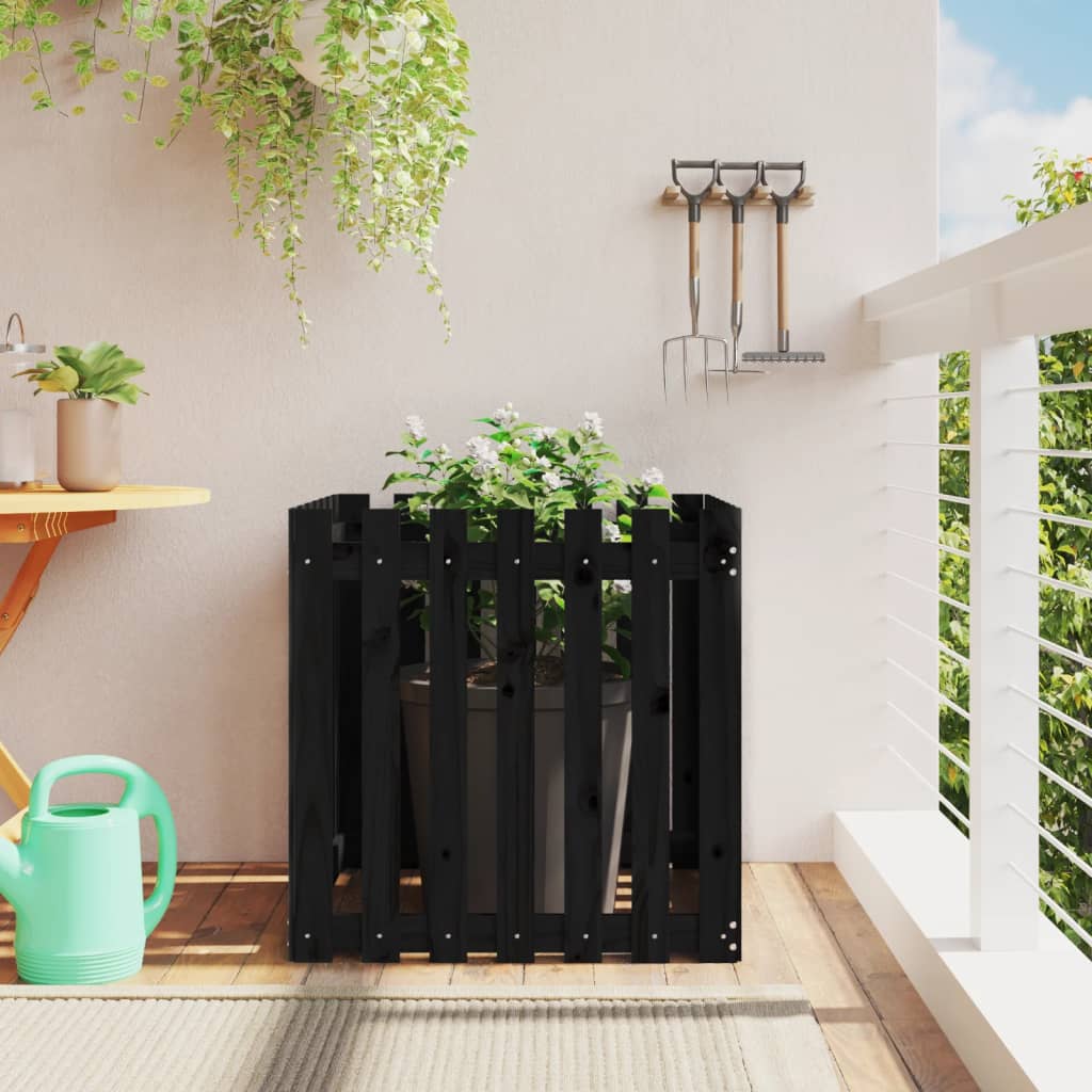 Garden Planter With Fence Design Solid Wood Douglas