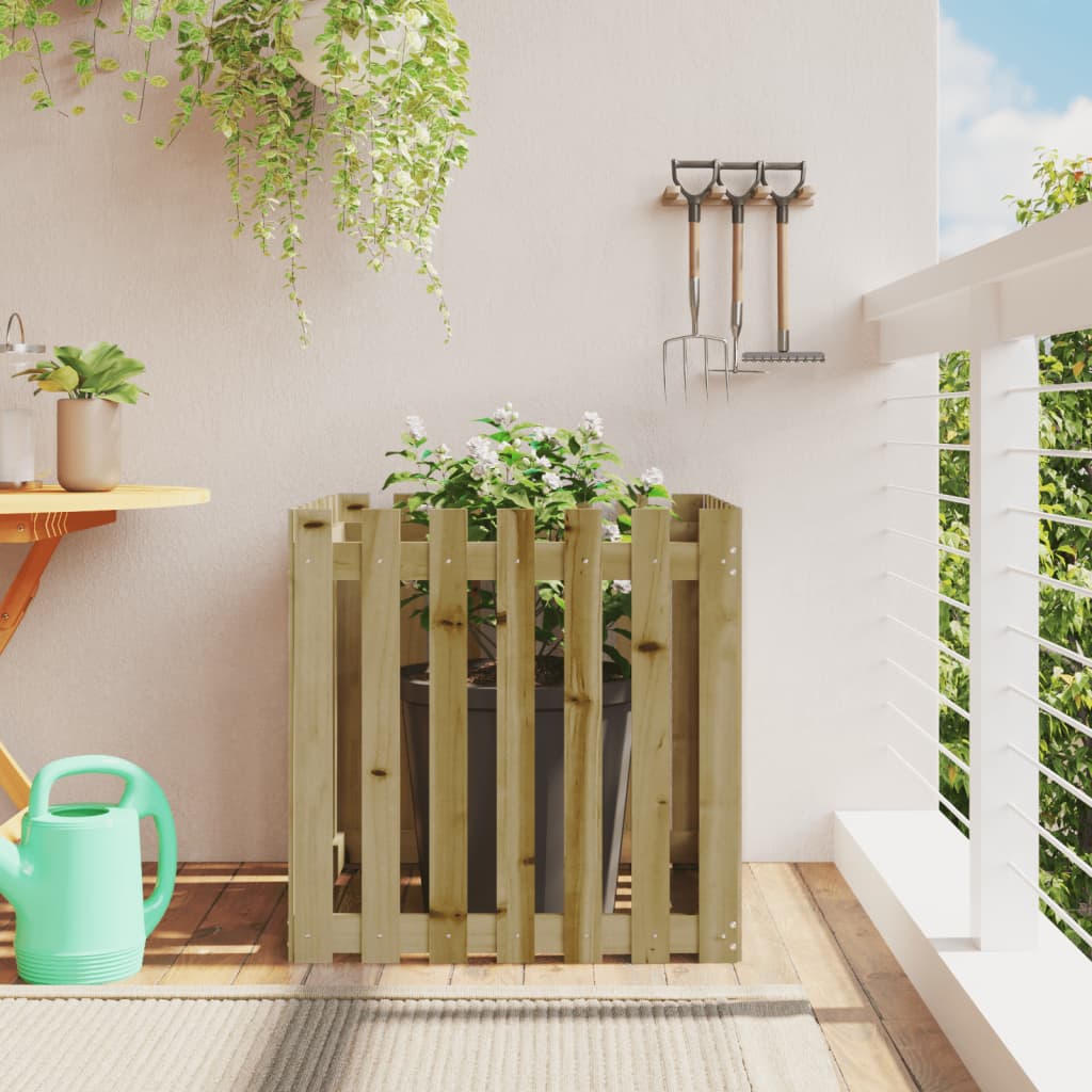 Garden Planter With Fence Design Solid Wood Douglas