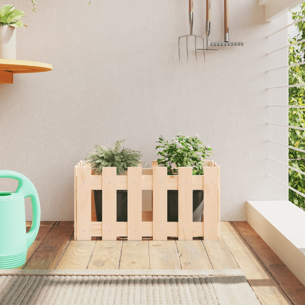 Garden Planter With Fence Design Solid Wood Douglas