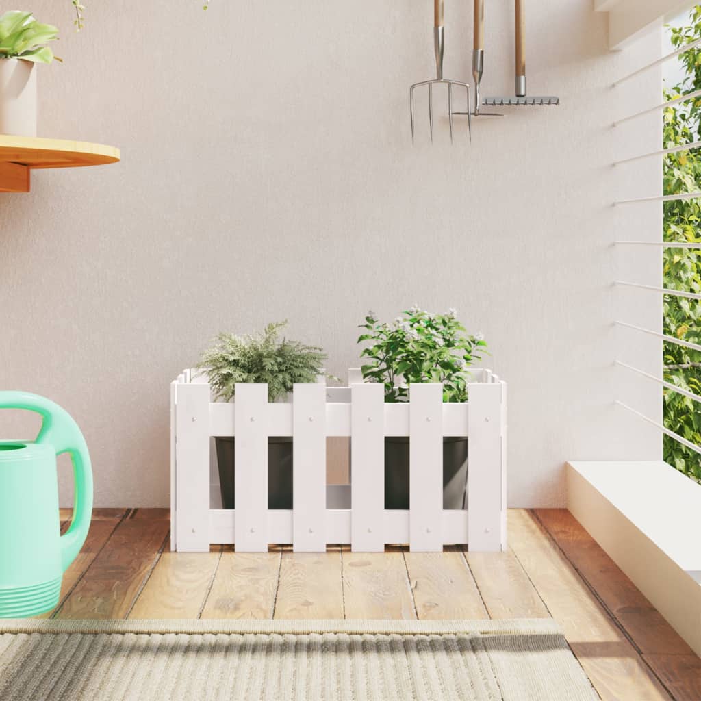 Garden Planter With Fence Design Solid Wood Douglas