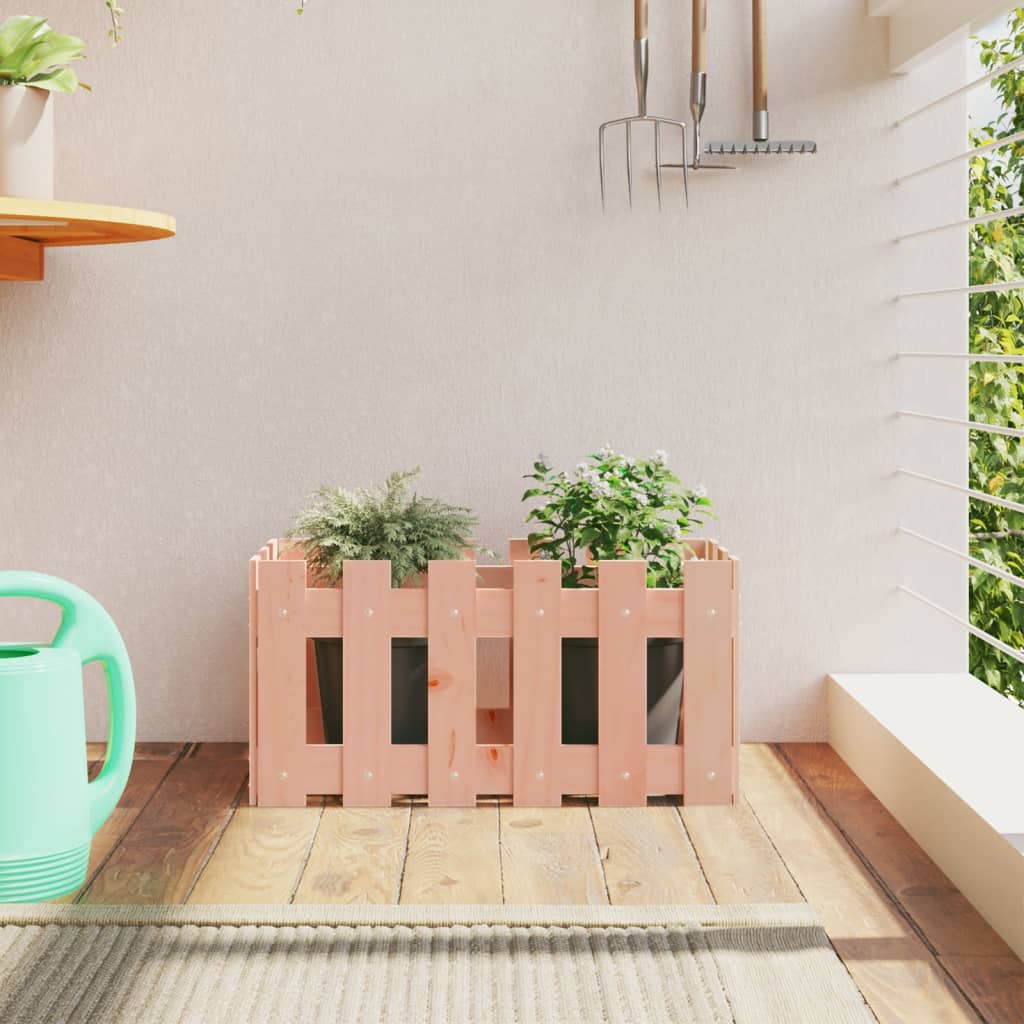 Garden Planter With Fence Design Solid Wood Douglas
