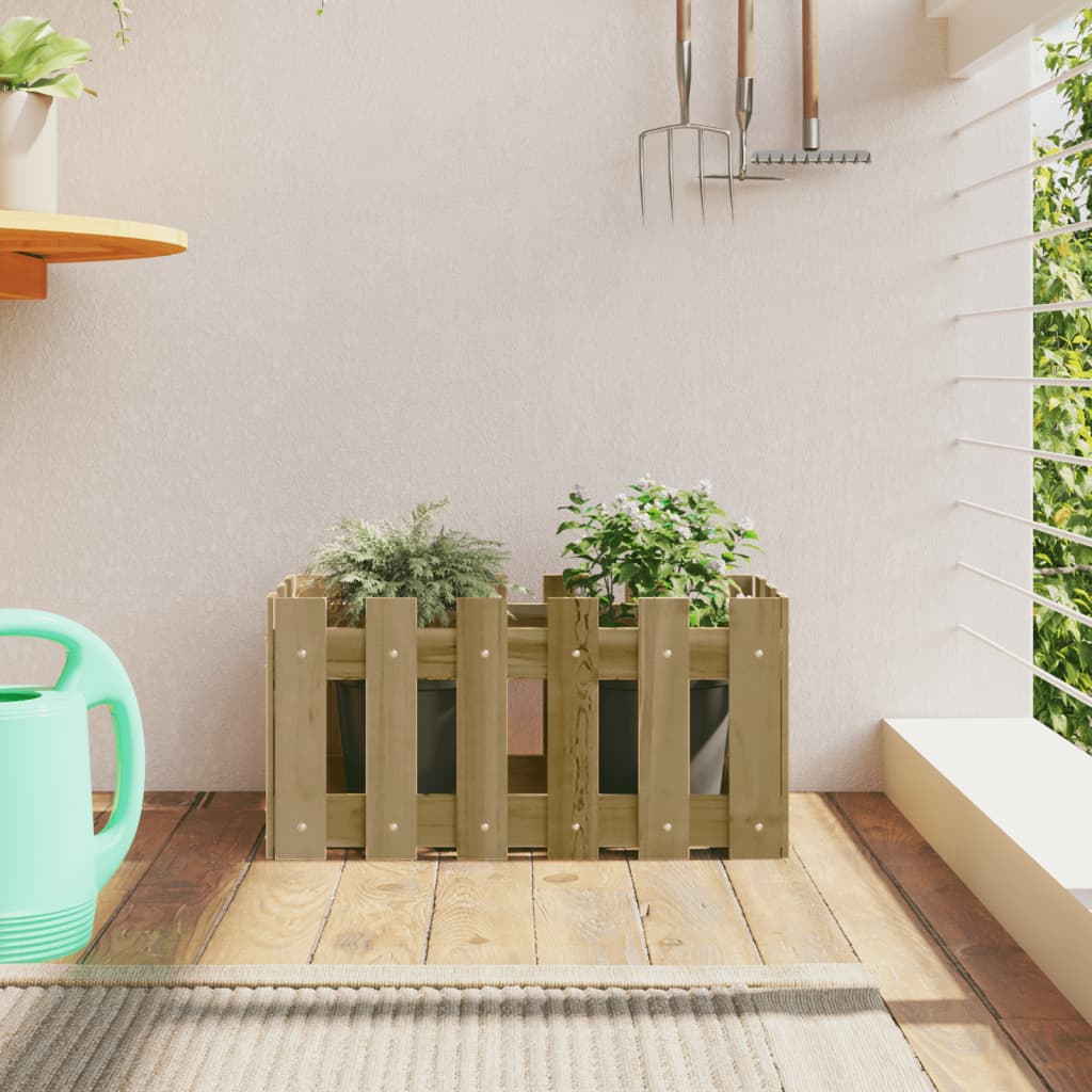 Garden Planter With Fence Design Solid Wood Douglas