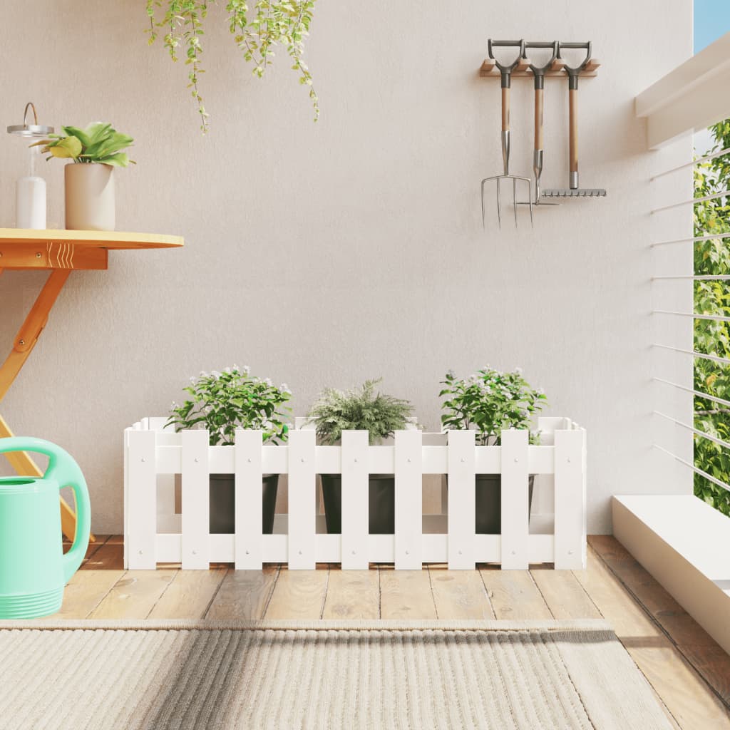 Garden Planter With Fence Design Solid Wood Douglas