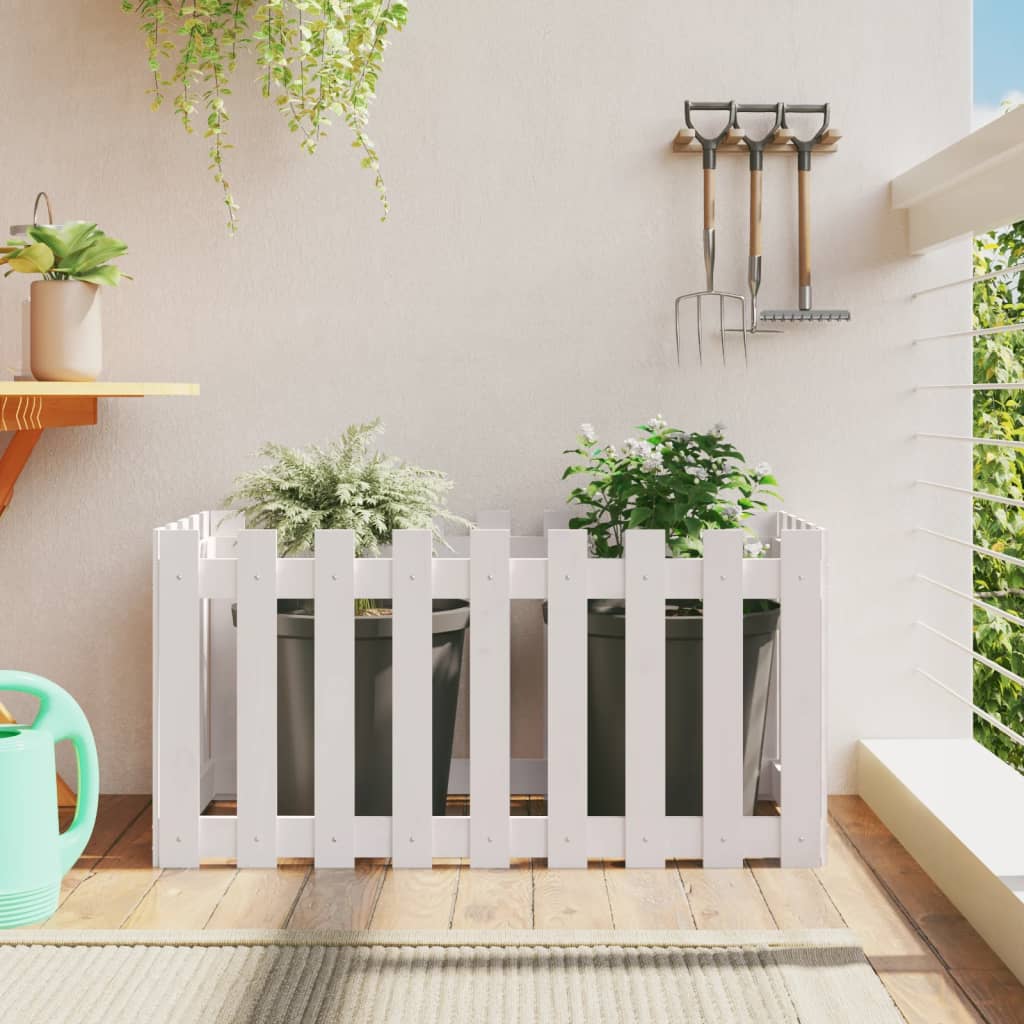 Garden Planter With Fence Design Solid Wood Douglas