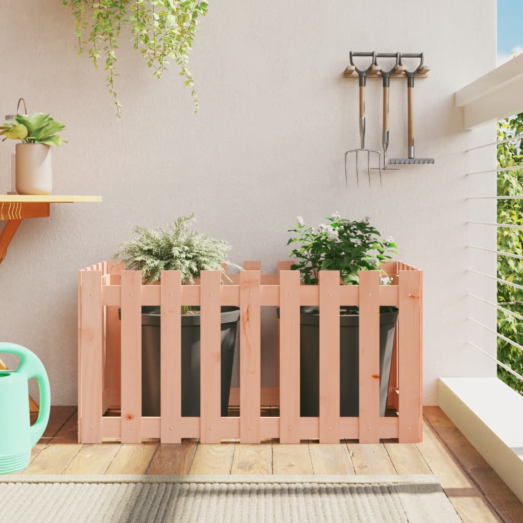 Garden Planter With Fence Design Solid Wood Douglas