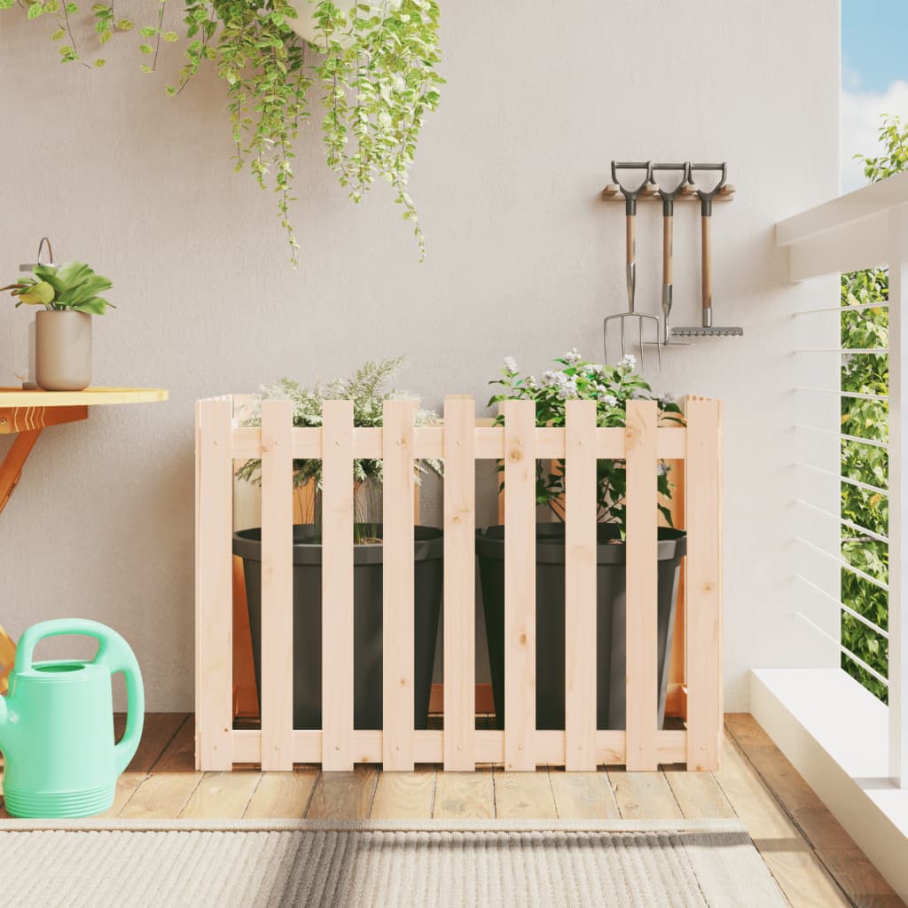 Garden Planter With Fence Design Solid Wood Douglas