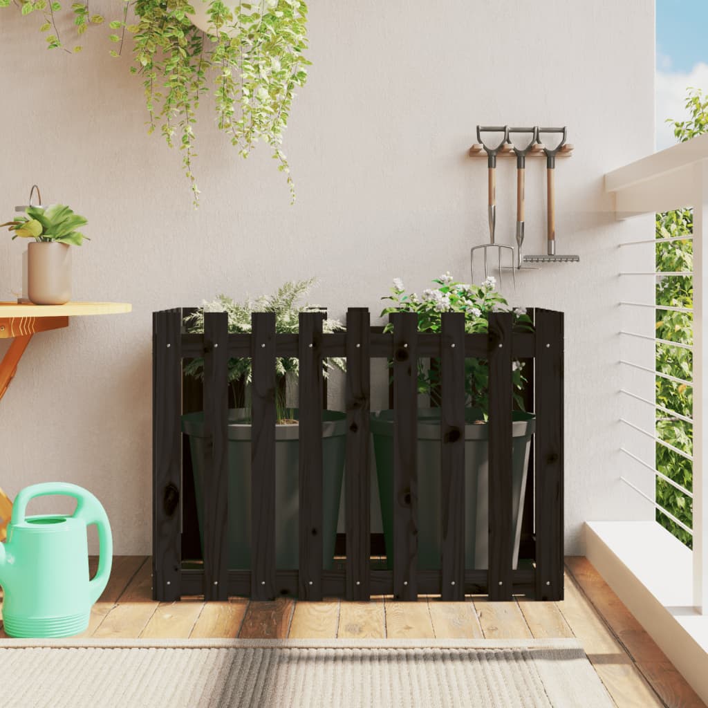 Garden Planter With Fence Design Solid Wood Douglas