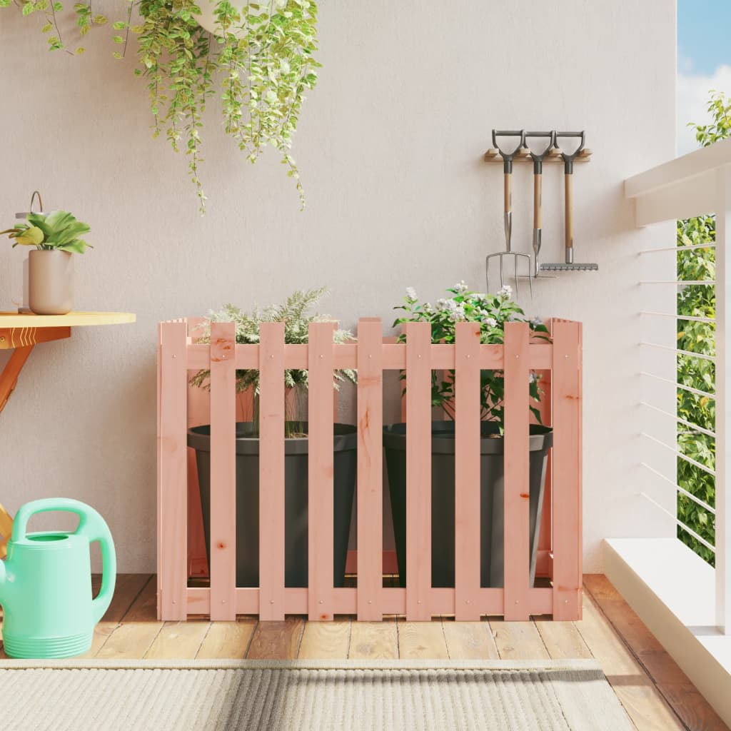 Garden Planter With Fence Design Solid Wood Douglas