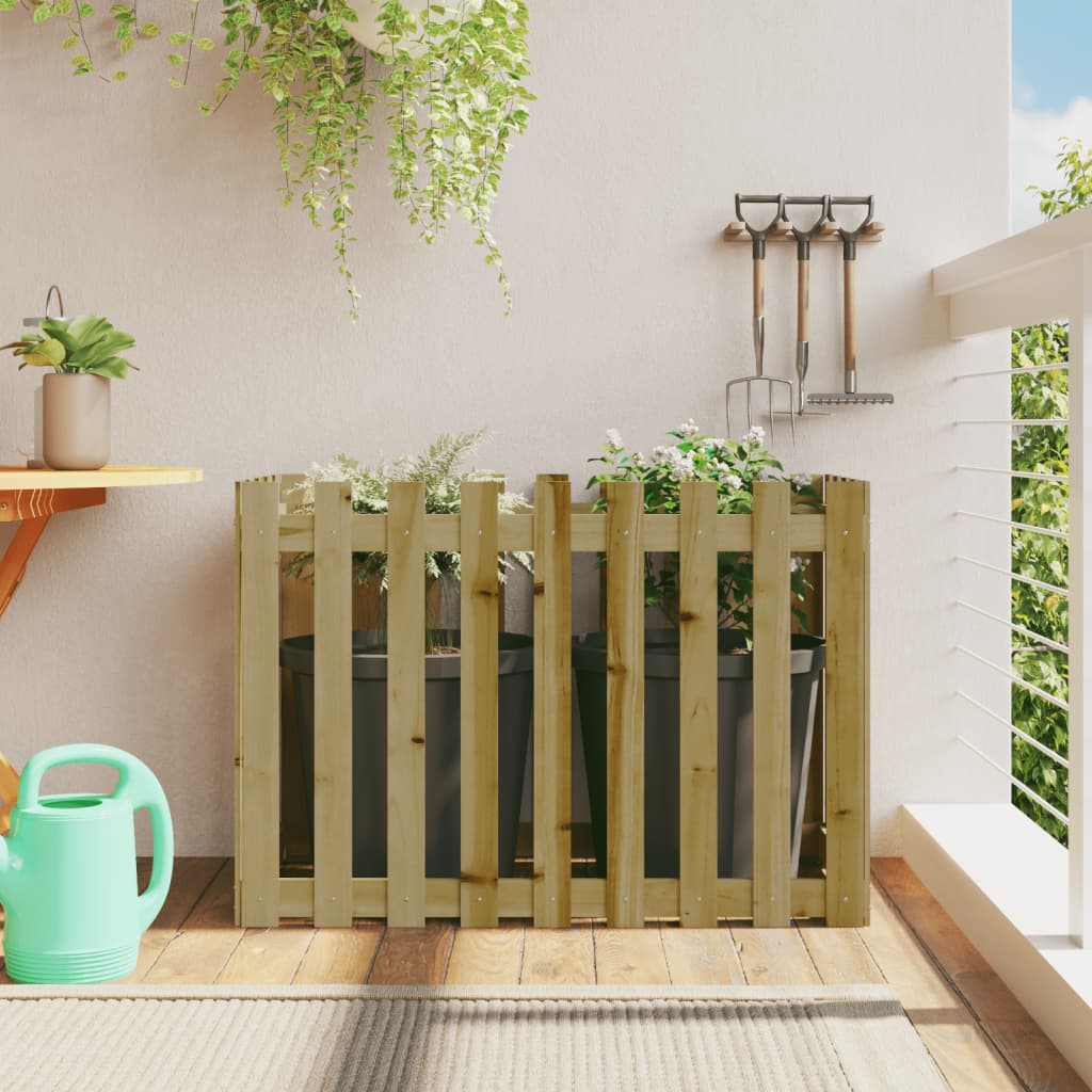 Garden Planter With Fence Design Solid Wood Douglas