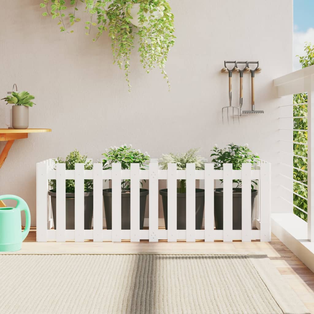 Garden Planter With Fence Design Solid Wood Douglas