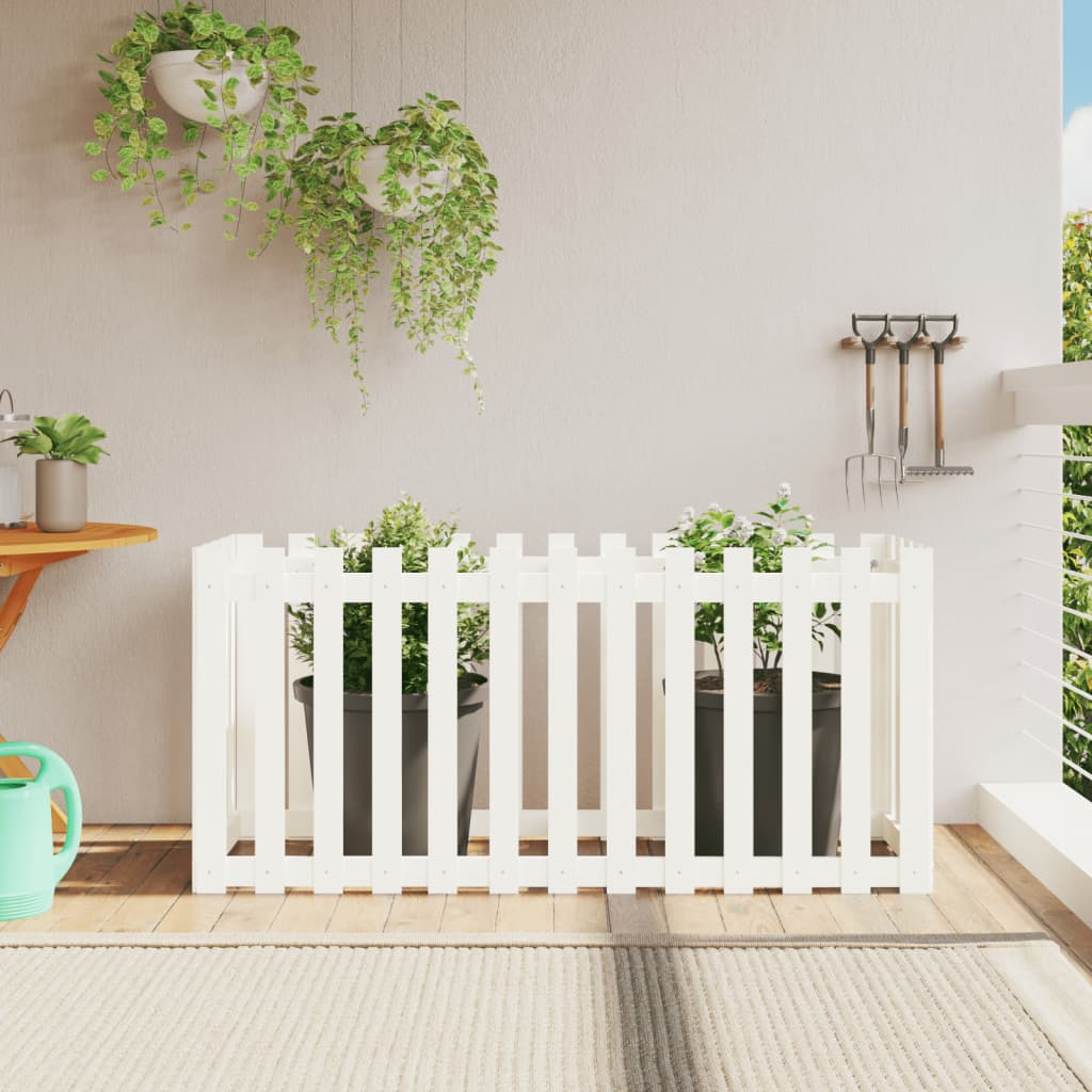 Garden Planter With Fence Design Solid Wood Douglas