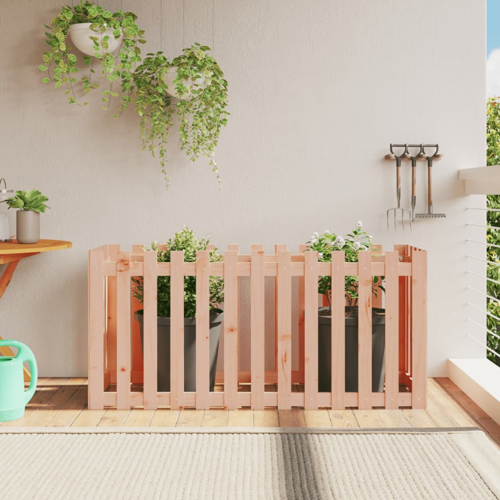 Garden Planter With Fence Design Solid Wood Douglas