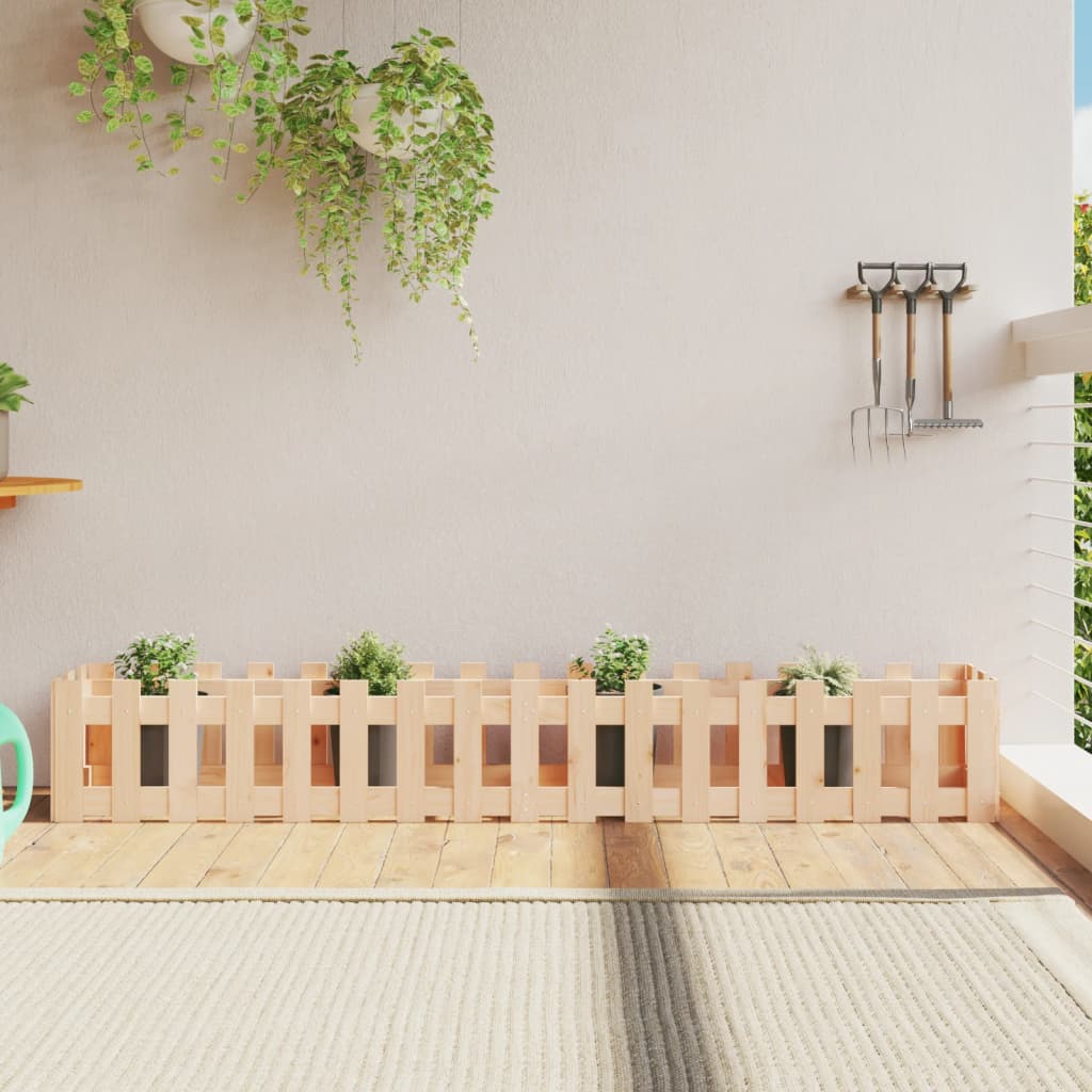 Garden Planter With Fence Design Solid Wood Douglas