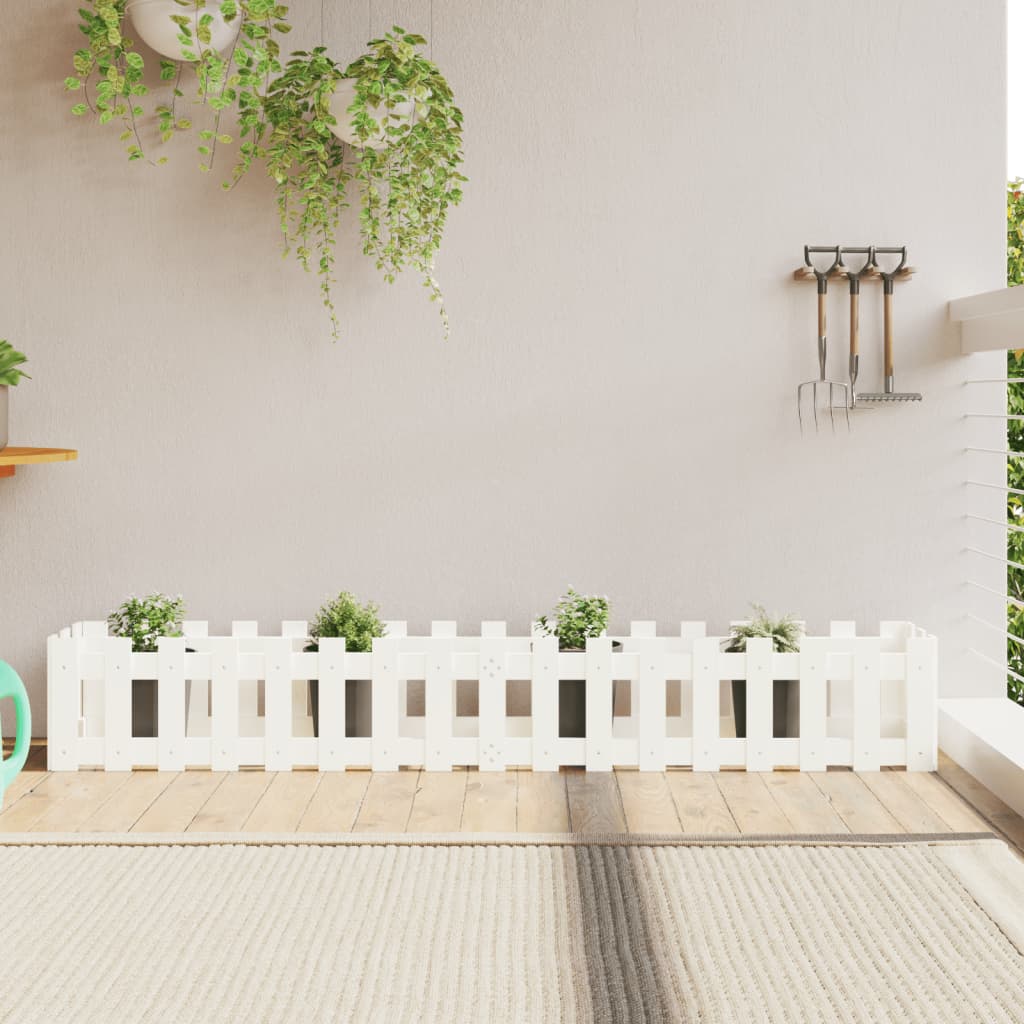 Garden Planter With Fence Design Solid Wood Douglas