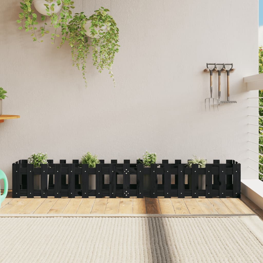 Garden Planter With Fence Design Solid Wood Douglas