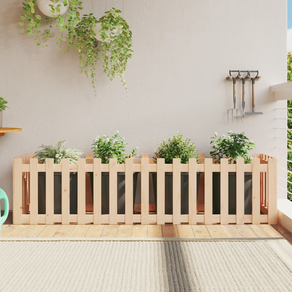 Garden Planter With Fence Design Solid Wood Douglas