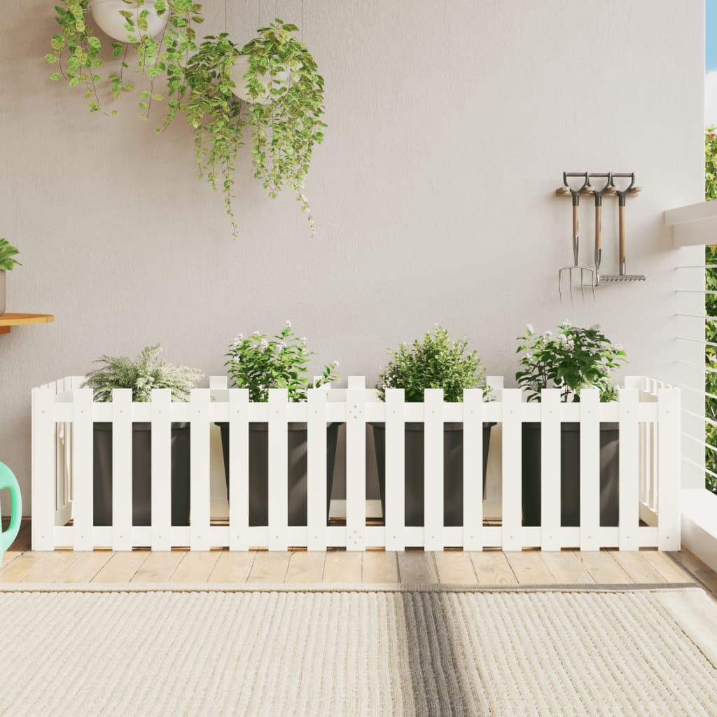 Garden Planter With Fence Design Solid Wood Douglas