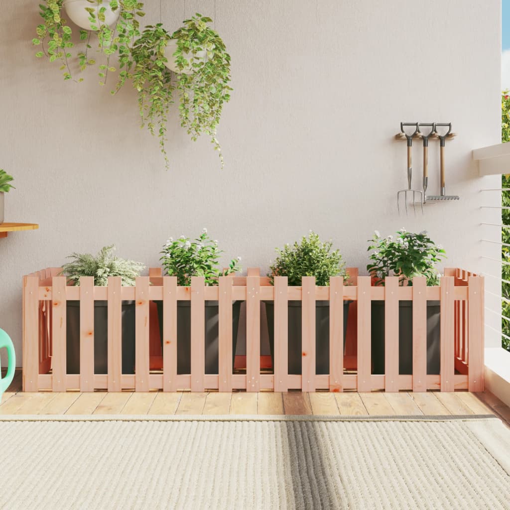 Garden Planter With Fence Design Solid Wood Douglas