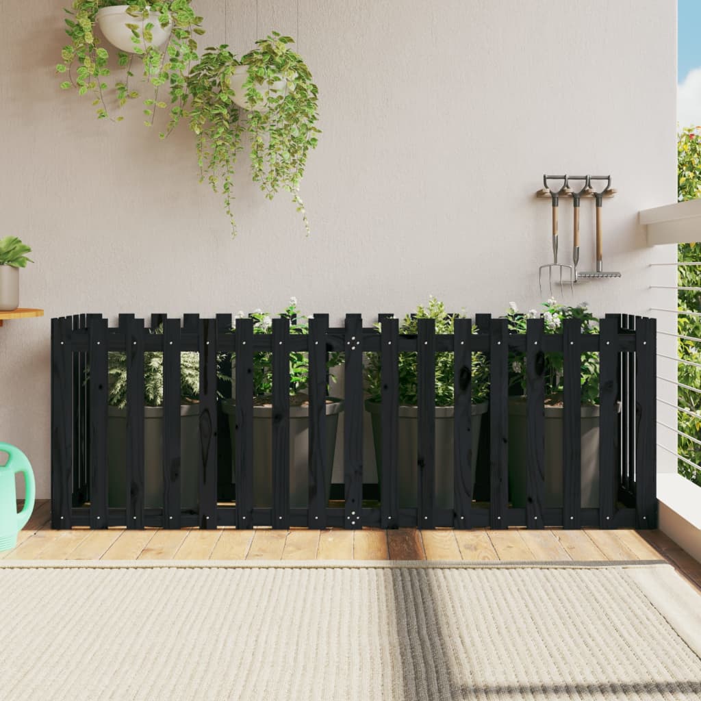 Garden Planter With Fence Design Solid Wood Douglas