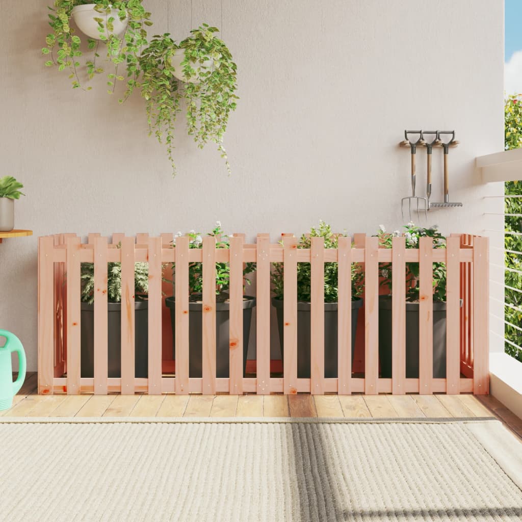 Garden Planter With Fence Design Solid Wood Douglas