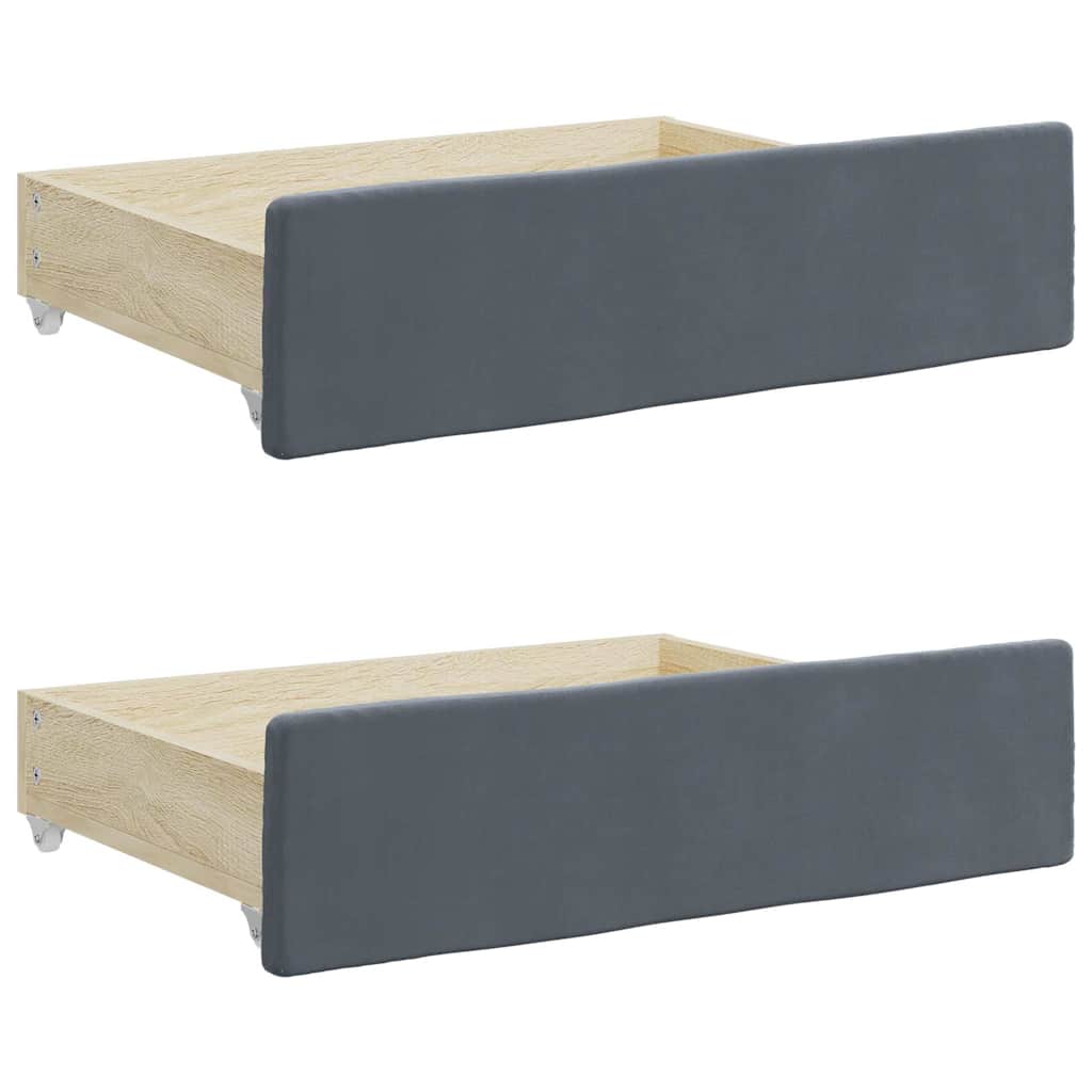 Bed Storage Drawers 2 Pcs Engineered Wood And