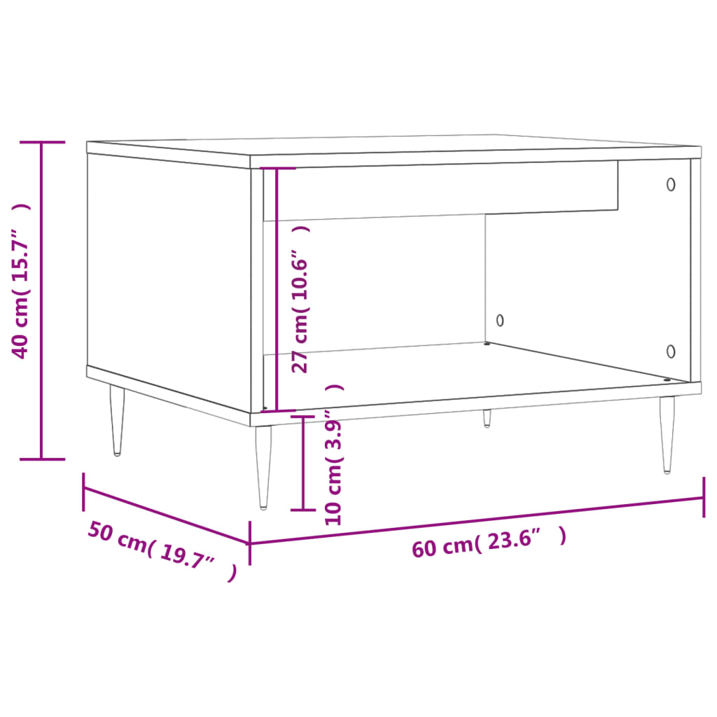 Coffee Table 60X50X40 Cm Engineered Wood