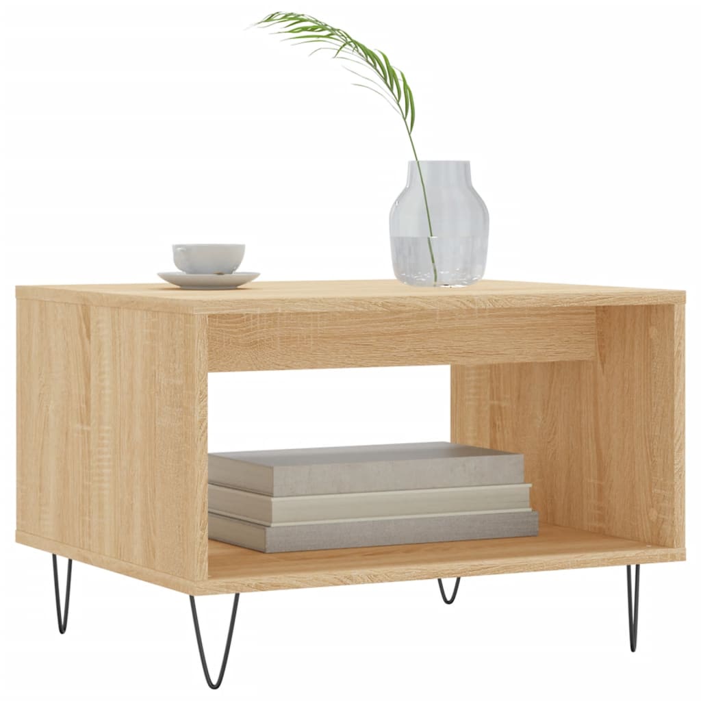 Coffee Table 60X50X40 Cm Engineered Wood Sonoma Oak Smoked Living Room Table