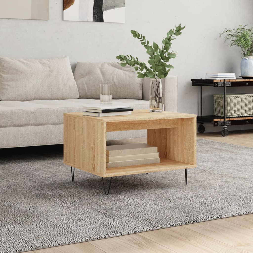 Coffee Table 60X50X40 Cm Engineered Wood Sonoma Oak Smoked Living Room Table