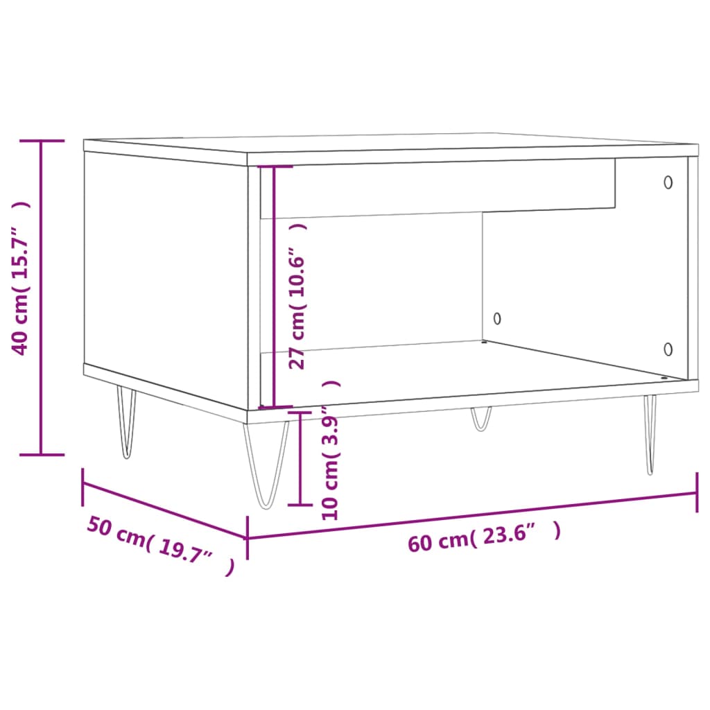 Coffee Table 60X50X40 Cm Engineered Wood