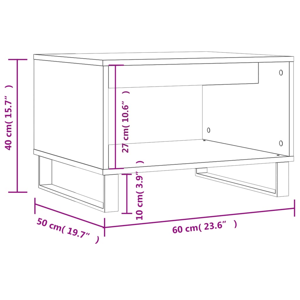 Coffee Table 60X50X40 Cm Engineered Wood