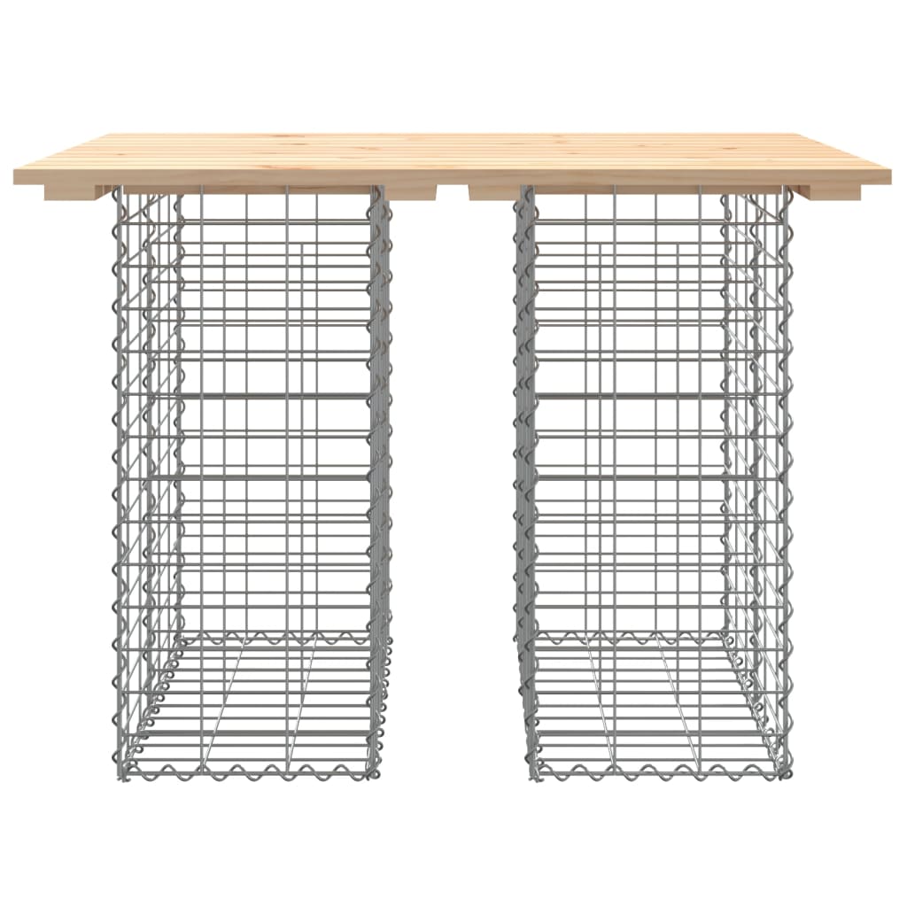 Outdoor Table Garden Gabion Impregnated Wood Pine Dark Brown Natural Pine Brown