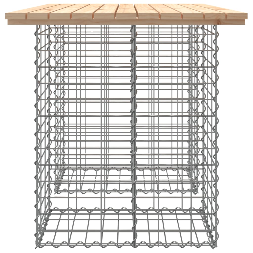 Outdoor Table Garden Gabion Impregnated Wood Pine Dark Brown Natural Pine Brown