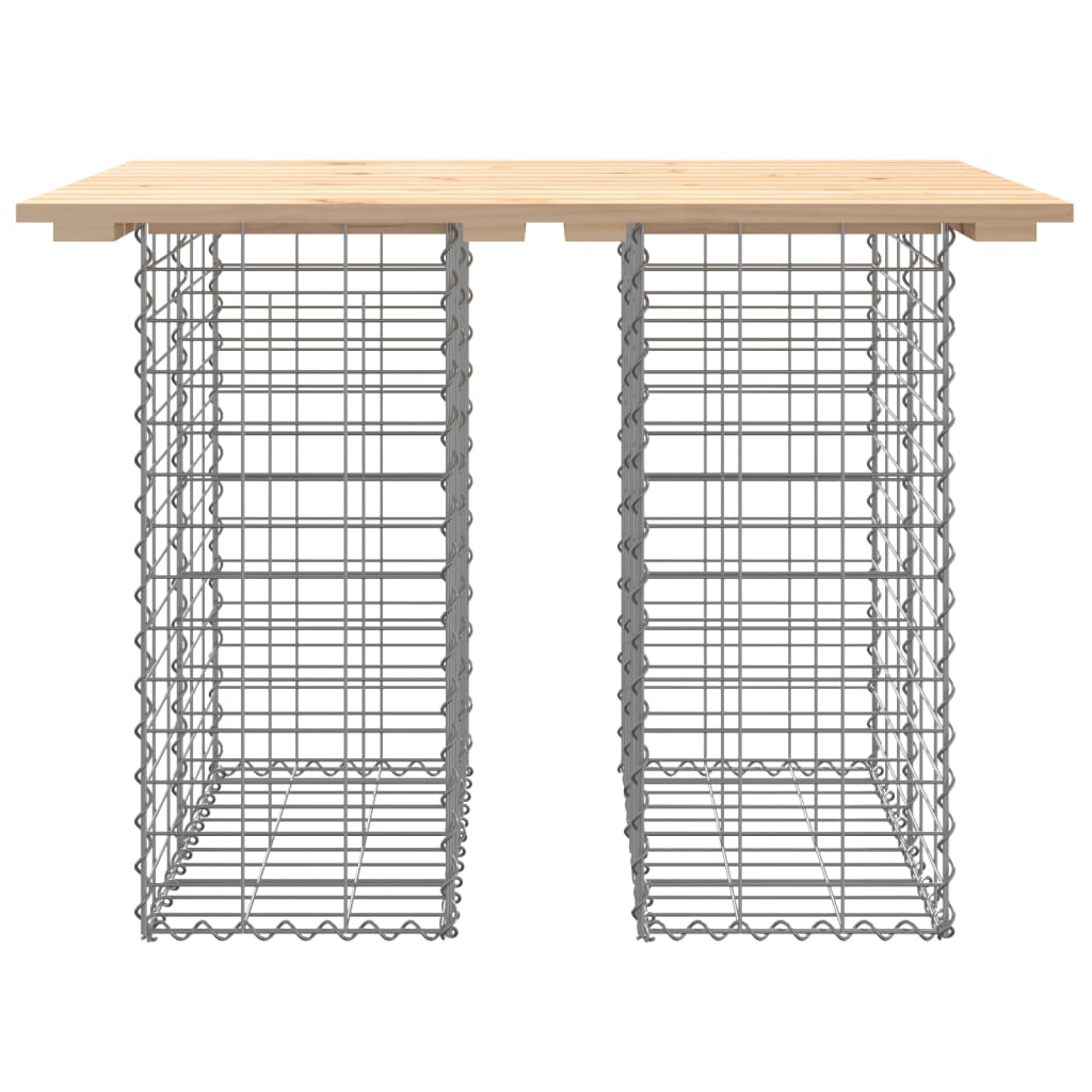 Outdoor Table Garden Gabion Impregnated Wood Pine Dark Brown Natural Pine Brown