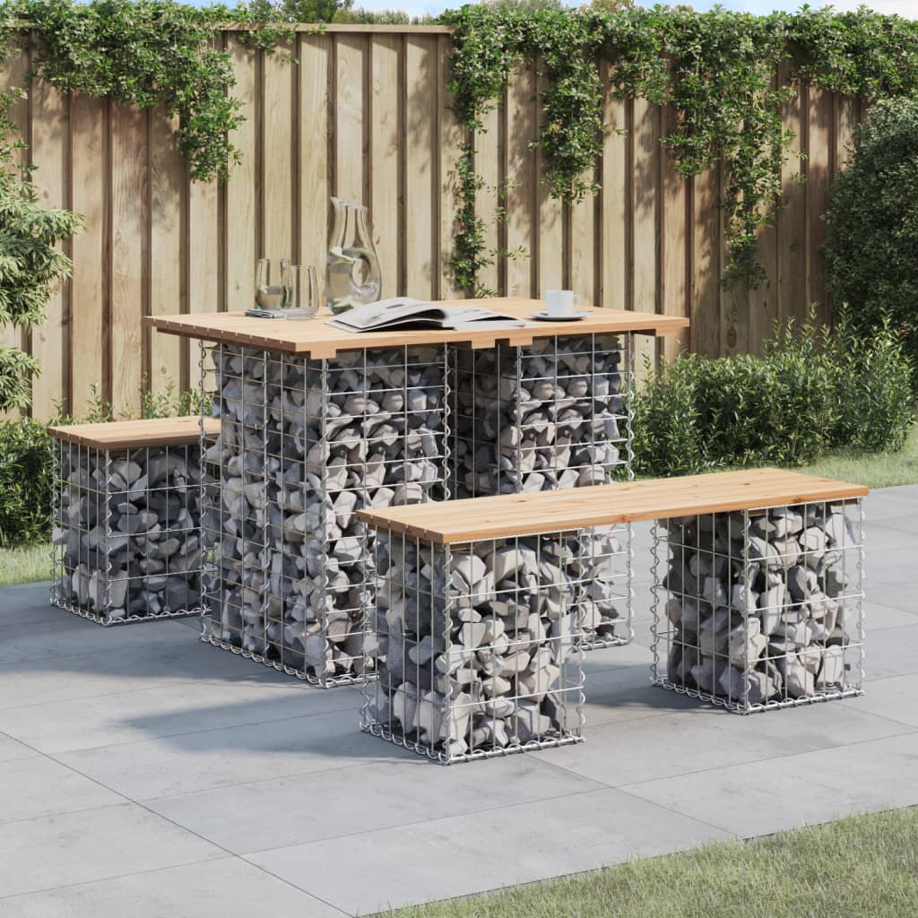 Garden Table Gabion Design Impregnated Wood Pine