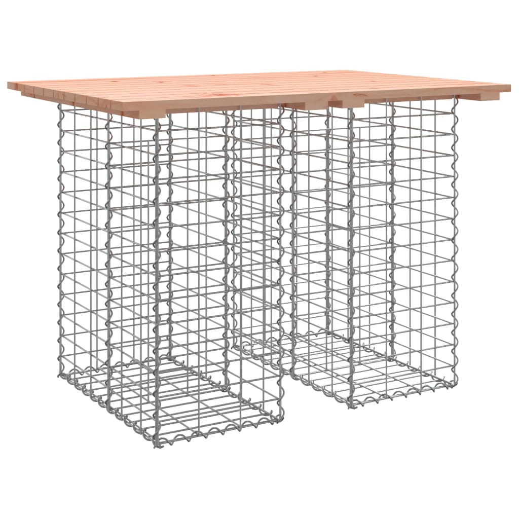 Outdoor Table Garden Gabion Impregnated Wood Pine Dark Brown Natural Pine Brown