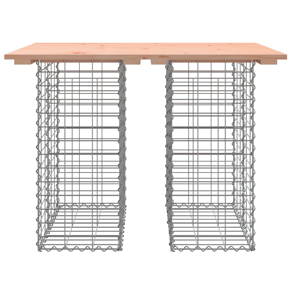 Outdoor Table Garden Gabion Impregnated Wood Pine Dark Brown Natural Pine Brown
