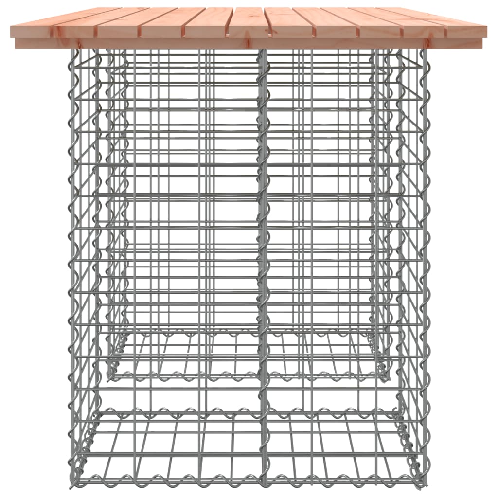 Outdoor Table Garden Gabion Impregnated Wood Pine Dark Brown Natural Pine Brown