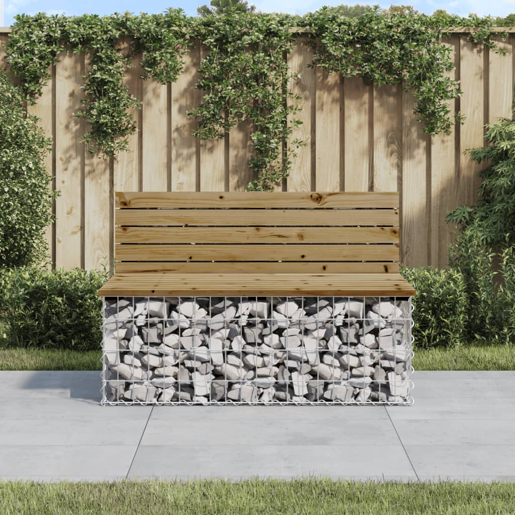 Garden Bench Gabion Design Impregnated Wood Pine