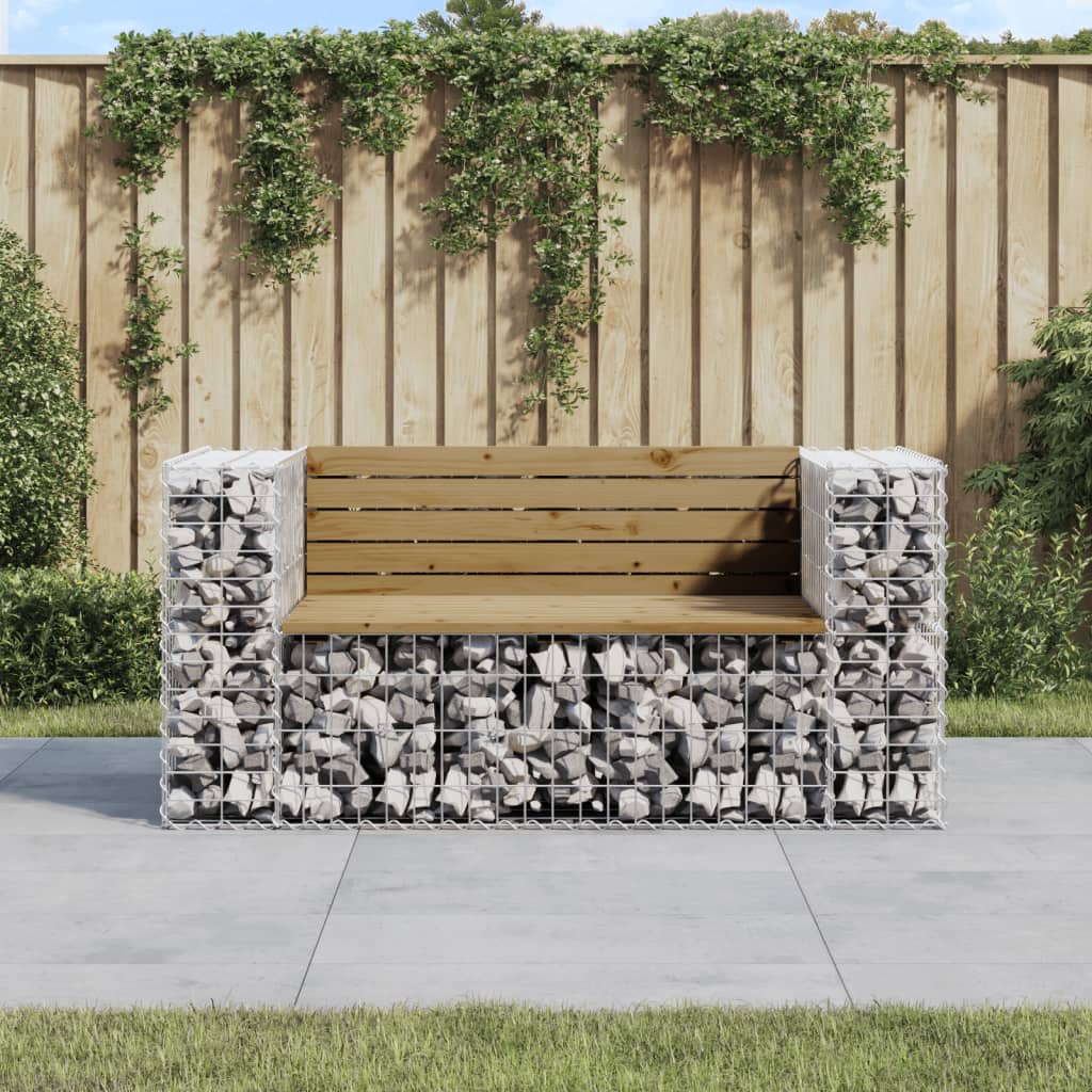 Garden Bench Gabion Design Impregnated Wood Pine